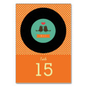Moderne Retro Vinyl Record Hochzeit Tischnummer (Rückseite)