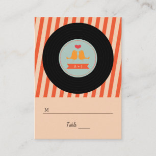Moderne Retro Vinyl Record Love Birds Escort Tags