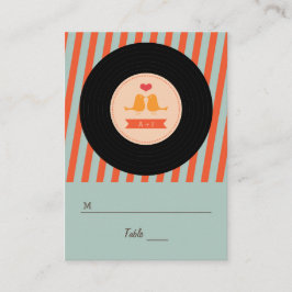 Moderne Retro Vinyl Record Love Birds Escort Tags