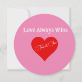 Moderne Retro Vinyl Record Orange & Pink Hochzeit Einladung (Rückseite)