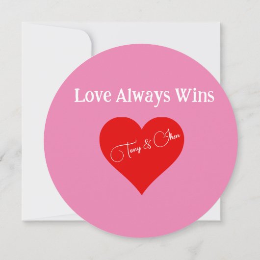 Moderne Retro Vinyl Record Orange & Pink Hochzeit Einladung (Rückseite)