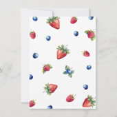 Moderne Retro Wasserfarbe Berry Sweet Baby Dusche Einladung (Rückseite)