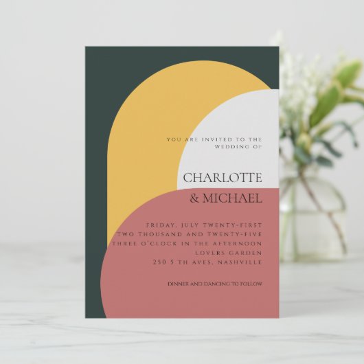 MODERNE RETRO WEDDING INVITATION COLLECTION EINLADUNG (Stehend Vorderseite)