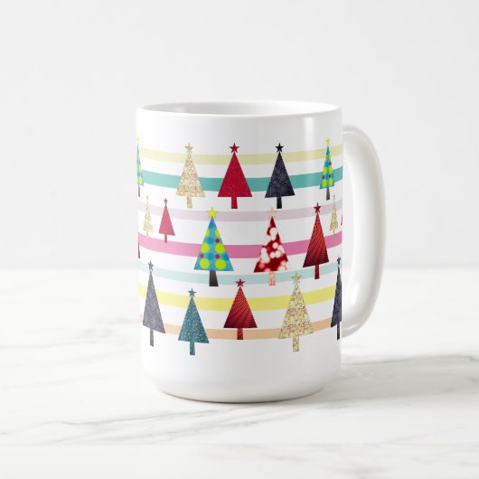 Moderne Retro-Weihnachten Kaffeetasse (VorderseiteRechts)