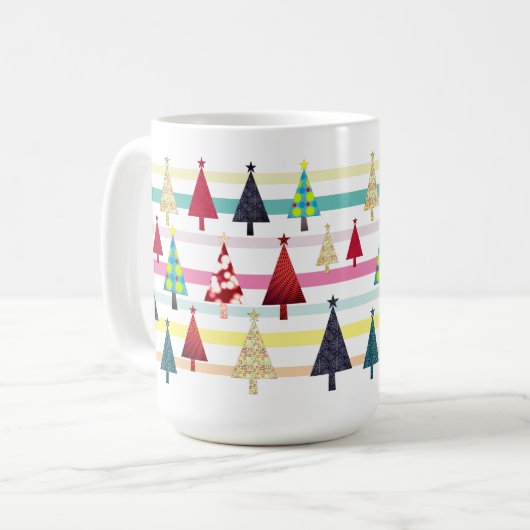 Moderne Retro-Weihnachten Kaffeetasse (Vorderseite Links)