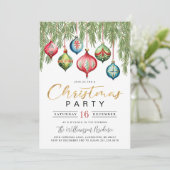 Moderne Retro Weihnachts-Party Einladung (Stehend Vorderseite)