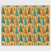 Moderne Retro Weihnachtsbaumen Kupfer aus dem Mitt Geschenkpapier (Flach)