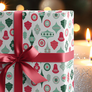 Moderne Retro-Weihnachtsdekorationen Geschenkpapier