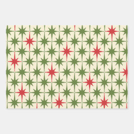 Moderne Retro-Weihnachtsfeiertage des Mitteljahrhu Geschenkpapier Set