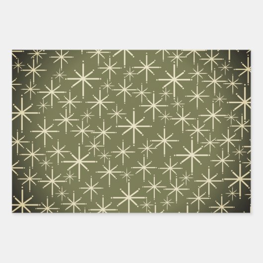 Moderne Retro-Weihnachtsmuster des Mitteljahrhunde Geschenkpapier Set (Vorderseite 3)