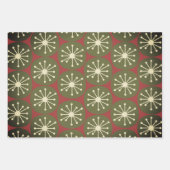 Moderne Retro-Weihnachtsmuster des Mitteljahrhunde Geschenkpapier Set (Vorderseite 2)