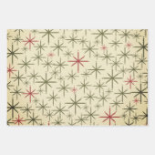 Moderne Retro-Weihnachtsmuster des Mitteljahrhunde Geschenkpapier Set (Vorderseite)