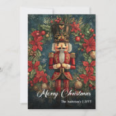 Moderne Retro-Weihnachtsnussknacker editierbar Feiertagskarte (Vorderseite)