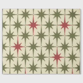 Moderne Retro-Weihnachtssterne des Jahrtausends Geschenkpapier (Flach)