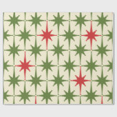 Moderne Retro-Weihnachtssterne des Jahrtausends Geschenkpapier (Flach)