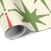 Moderne Retro-Weihnachtssterne des Jahrtausends Geschenkpapier (Rolleneckpunkt)