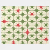 Moderne Retro-Weihnachtssterne-Muster des Mittelja Fleecedecke (Vorderseite (Horizontal))