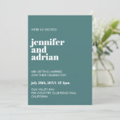 Moderne Retro Weiß Moderne Einladung (Stehend Vorderseite)