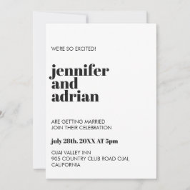 Moderne Retro Weiß Moderne Einladung