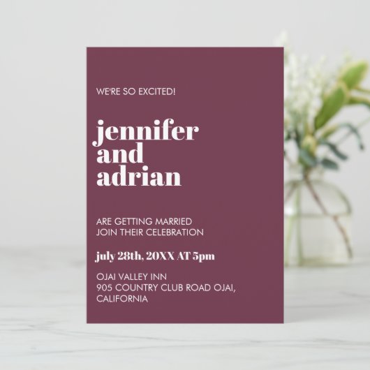 Moderne Retro Weiß Moderne Einladung (Stehend Vorderseite)