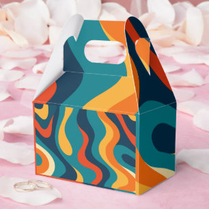 Moderne Retro-Wellen-Abstraktes Muster  Geschenkschachtel