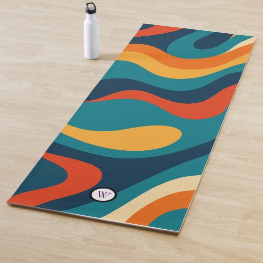 Moderne Retro-Wellen-Abstraktes Muster Yogamatte (Beispiel)