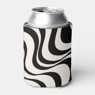 Moderne Retro-Wellen in Schwarz und Pastelltönen Dosenkühler