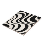 Moderne Retro-Wellen in Schwarz und Pastelltönen Fliese (Seite)