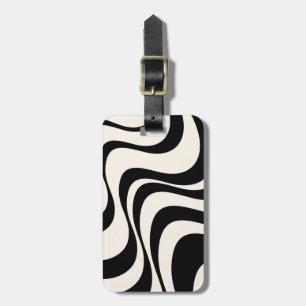 Moderne Retro-Wellen in Schwarz und Pastelltönen Gepäckanhänger