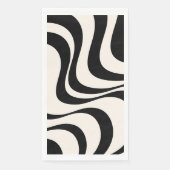 Moderne Retro-Wellen in Schwarz und Pastelltönen Serviette (Vorderseite)