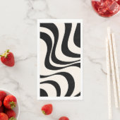 Moderne Retro-Wellen in Schwarz und Pastelltönen Serviette (Beispiel)