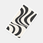 Moderne Retro-Wellen in Schwarz und Pastelltönen Serviette (Ecke)