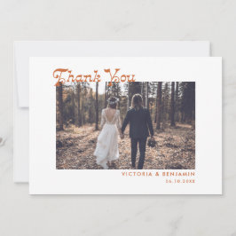 Moderne Retro Whimsical Foto Hochzeit Dankeskarte