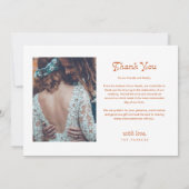 Moderne Retro Whimsical Foto Hochzeit Dankeskarte (Rückseite)