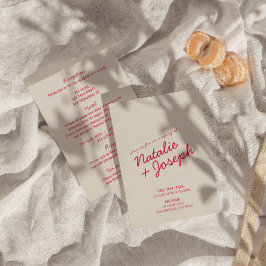 Moderne Retro-Whimsikschrift in einer Hochzeit Einladung