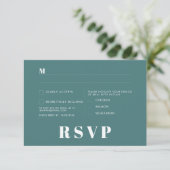 Moderne Retro-White-Modern-RSVP-Karte Einladung (Stehend Vorderseite)