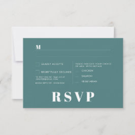 Moderne Retro-White-Modern-RSVP-Karte Einladung