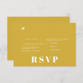 Moderne Retro-White-Modern-RSVP-Karte Einladung (Vorne/Hinten)