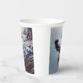 Moderne, Retro Wolf Head Pappbecher (Rechts)