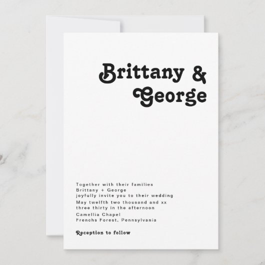 Moderne Retrobriefe Einladung (Vorderseite)