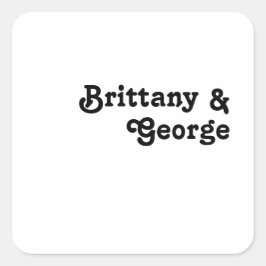 Moderne Retrobriefe für Hochzeiten - Umschlag Aufk Quadratischer Aufkleber