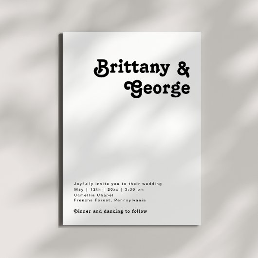 Moderne Retrobriefe Lässige Hochzeitseinladung Einladung