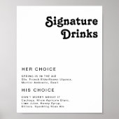 Moderne Retrobriefe Unterschrift Drinks Zeichen Poster (Vorne)