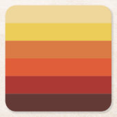 Moderne Retrofallfarben Herbstfarben Streifen Rechteckiger Pappuntersetzer (Vorderseite)