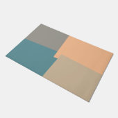 Moderne Retrofarben geometrisch Fußmatte (Schrägansicht)