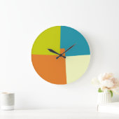 Moderne Retrofarben geometrisch Große Wanduhr (Zuhause)