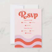 Moderne Retropinke und orange Typografie Hochzeit  RSVP Karte (Vorderseite)