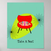 Moderne Retrostil-Illustration Poster (Vorne)