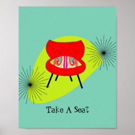 Moderne Retrostil-Illustration Poster