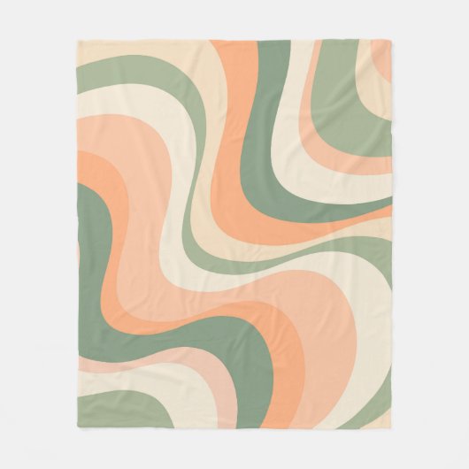 Moderne Retrowellen-Design in mehrfarbigen Farben Fleecedecke (Vorderseite)